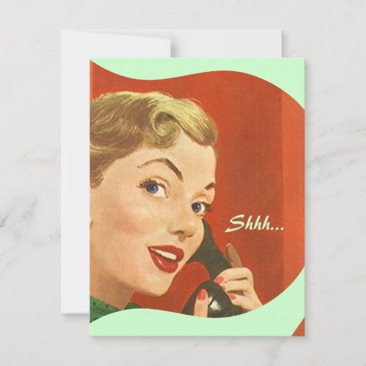 大事な行事の招待状のためのレトロのびっくりパーティ 招待状 (正面)