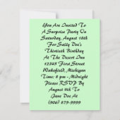 大事な行事の招待状のためのレトロのびっくりパーティ 招待状 (裏面)