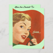 大事な行事の招待状のためのレトロのびっくりパーティ 招待状 (正面/裏面)