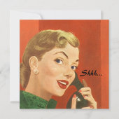 大事な行事の招待状のためのレトロのびっくりパーティ 招待状 (正面)