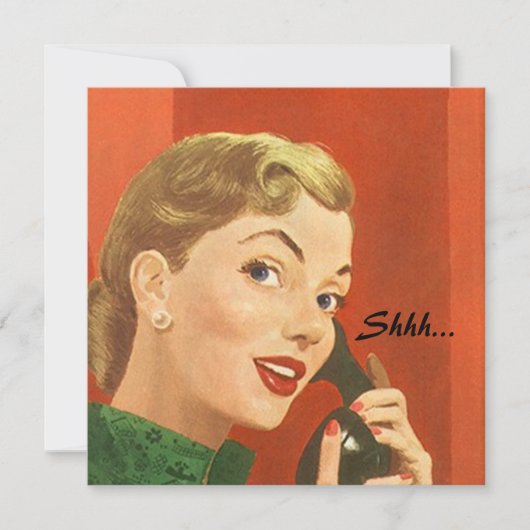 大事な行事の招待状のためのレトロのびっくりパーティ 招待状 (正面)