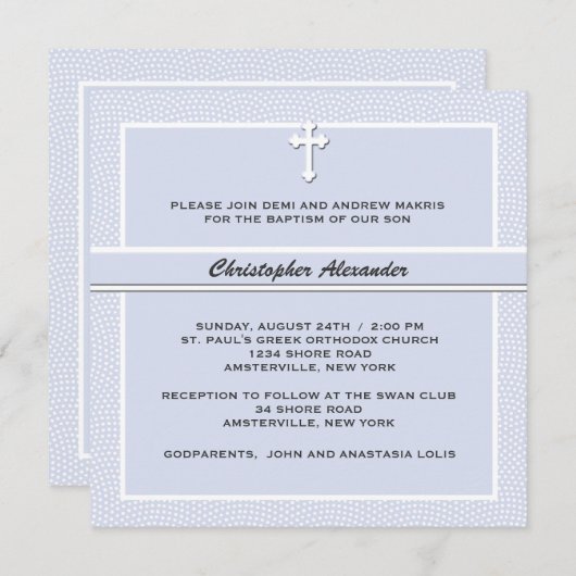 大事にされた青宗教招待状 招待状 (正面/裏面)