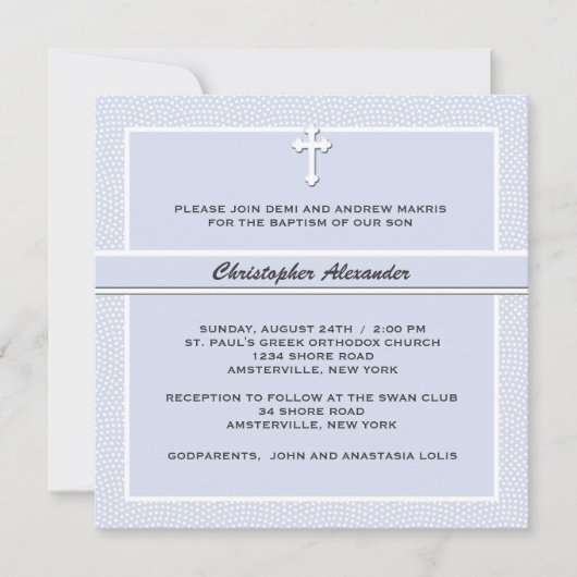 大事にされた青宗教招待状 招待状 (正面)