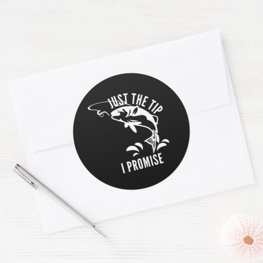 大人おもしろいのユーモア魚釣り私が約束するチップ ラウンドシール (封筒)