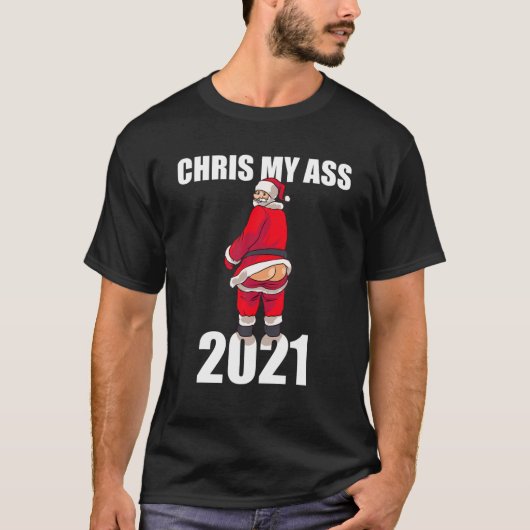 大人おもしろいのユーモア2021年クリスマス服男性へW Tシャツ (正面)