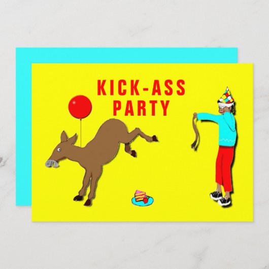 大人おもしろいの誕生日招待状 招待状 (正面/裏面)