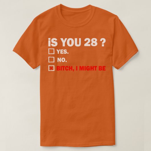 大人おもしろいの28歳誕生日ギフト Tシャツ (デザイン正面)