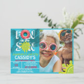 大人おもしろいサンサマーフォト誕生日 招待状 (スタンド正面)