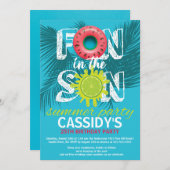 大人おもしろいサンサマー誕生日 招待状 (正面/裏面)