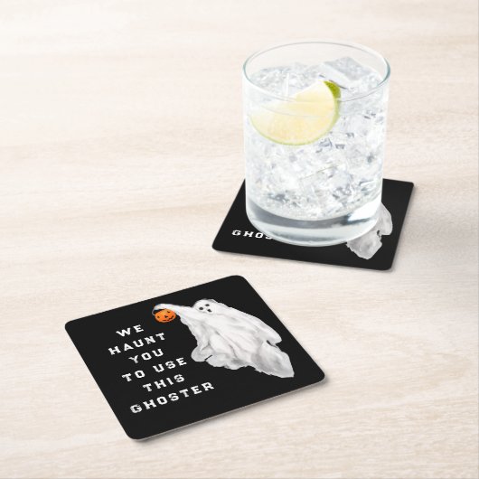 大人おもしろいハローウィンパーティ スクエアペーパーコースター (インサイチュ)