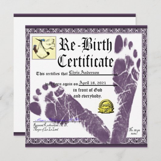 大人おもしろいバースデーパーティ招待状 招待状 (正面/裏面)