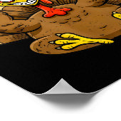 大人おもしろい乗務員向けF Caw F Turkeyユーモアのグラフィック ポスター (角)