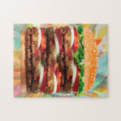 大人おもしろい向けの巨大ハンバーガージグソーパズル ジグソーパズル (横)