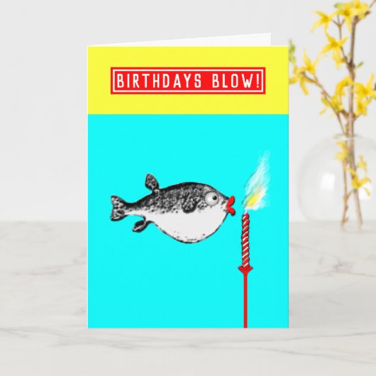 大人おもしろい誕生日カード カード (黄色い花)