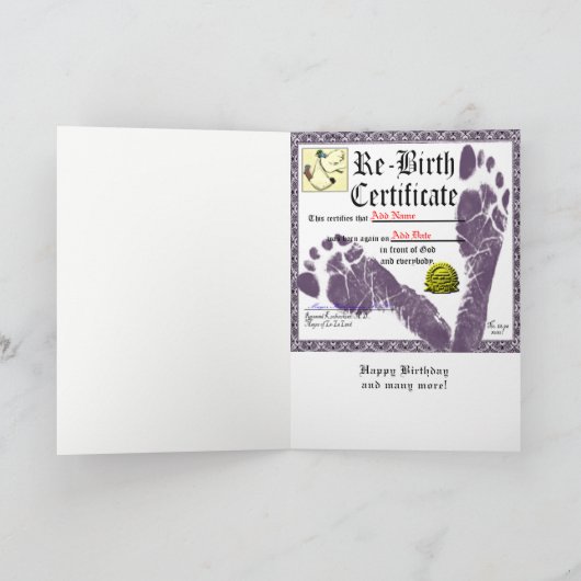 大人おもしろい誕生日 カード (内部)