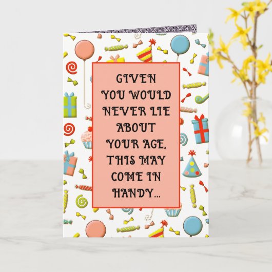 大人おもしろい誕生日 カード (黄色い花)