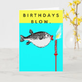 大人おもしろい誕生日 カード (黄色い花)