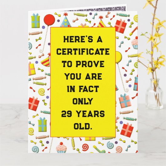 大人おもしろい誕生日 カード (黄色い花)