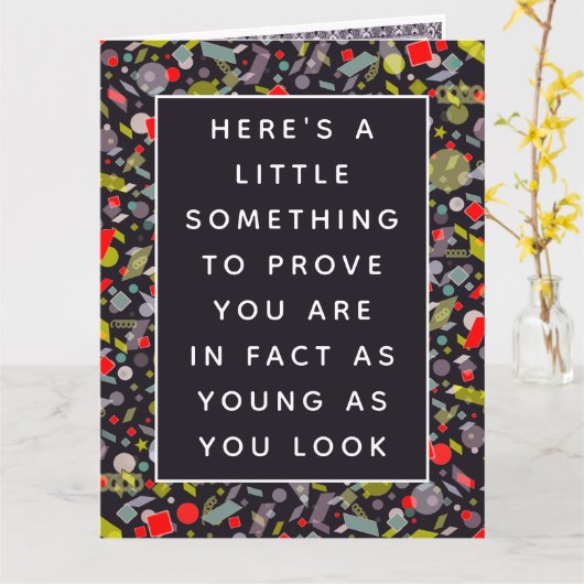 大人おもしろい誕生日 カード (黄色い花)