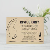 大人おもしろい魚釣り誕生日退職パーティー 招待状 (スタンド正面)