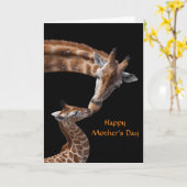 大人およびベビーのキリンの母の日カード カード (黄色い花)