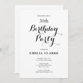 大人お洒落モダンバースデーパーティ招待状 招待状 (正面/裏面)