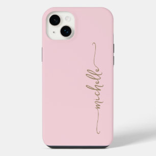 大人かわいいシンプルなゴールドネーム入りスクリプト iPhone 14 PLUSケース