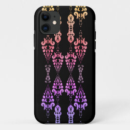 大人かわいいピンクとパープルの装飾柄 iPhone 11 ケース