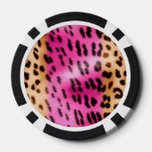 大人かわいいピンククリームヒョウ柄 ポーカーチップ (裏面)