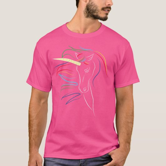 大人かわいいユニコーン 女性用 Tシャツ (正面)