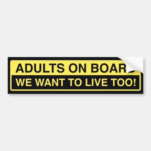 大人が搭乗 バンパーステッカー (正面)