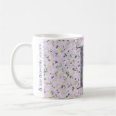 大人っぽいお花のモノグラム H lilac w/フレーズ コーヒーマグカップ (左)