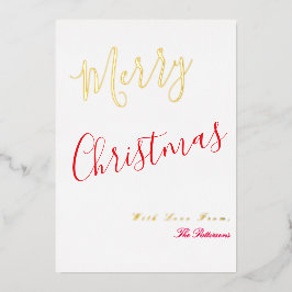 大人っぽいクリスマス メリークリスマス ゴールド+レッド 箔シーズンカード