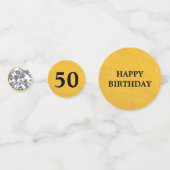 大人っぽいゴールドとダイヤモンドの40回、50回、60回記念日 コンフェッティ (正面)