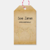 大人っぽいシンプルかわいいグレー 20歳の誕生日 ギフトタグ (正面)