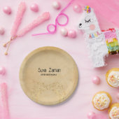 大人っぽいシンプルかわいいグレー 20歳の誕生日 ペーパープレート (パーティー)