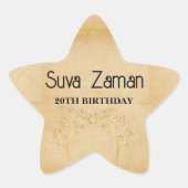 大人っぽいシンプルかわいいグレー 20歳の誕生日 星シール (正面)