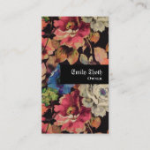 大人っぽいデザインのお花の 名刺 (正面)