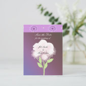 大人っぽいパープルの花のSave the Date セーブザデート (スタンド正面)