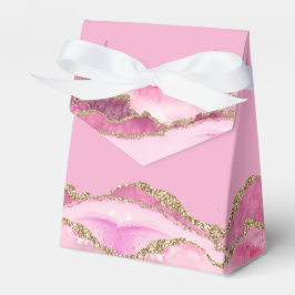 大人っぽいピンクとゴールドの誕生日パーティーギフト フェイバーボックス