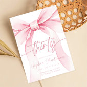 大人っぽいピンクのバウ30歳の誕生日 招待状