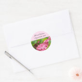 大人っぽいピンクの紫陽花の結婚式の延期案内 ラウンドシール (封筒)