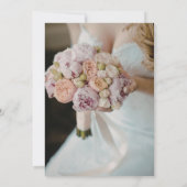 大人っぽいピンクの花のモダンな結婚式の延期・日程をお知らせするカード（Save the Date） 招待状 (裏面)