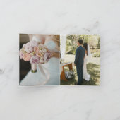 大人っぽいピンクの花のモダンな結婚式延期のお知らせ 招待状 (内部)