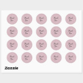 大人っぽいピンクの花柄サンクスギフトビジネス梱包 ラウンドシール (シート)