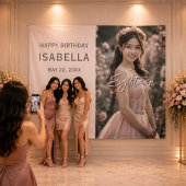 大人っぽいピンクの18歳の誕生日フォトバック タペストリー