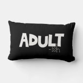 大人っぽいブラック&ホワイトおもしろい引用文ことわざ ランバークッション (裏面)