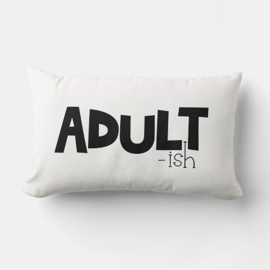 大人っぽいブラック&ホワイトおもしろい引用文ことわざ ランバークッション (正面)