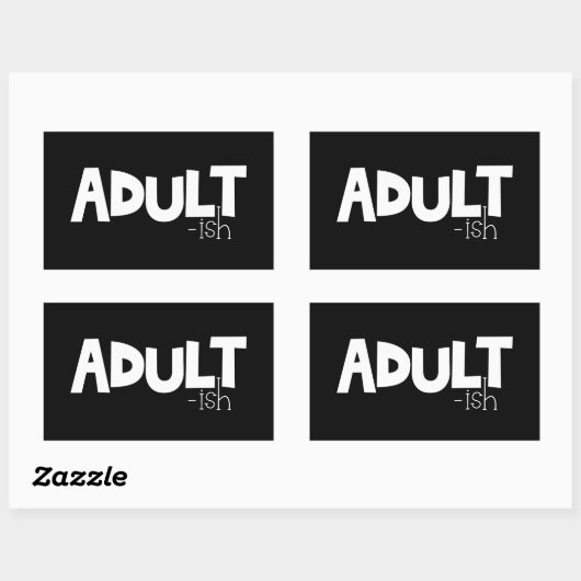 大人っぽいブラック&ホワイトおもしろい引用文ことわざ 長方形シール (シート)