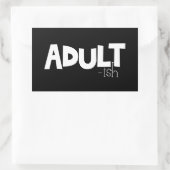 大人っぽいブラック&ホワイトおもしろい引用文ことわざ 長方形シール (バッグ)